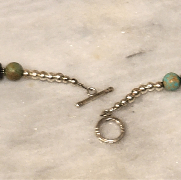 Turquoise Golden Coral Onyx Sterling Pendant Necklace 925 21" Holiday Gift - Picture 5 of 6